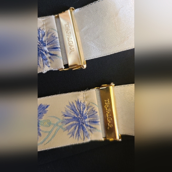 Silk Floral Trafalgar Suspenders Made in England - Picture 7 of 8